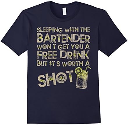 Men's Sleeping With The Bartender Bartending Shirts 3XL Navy