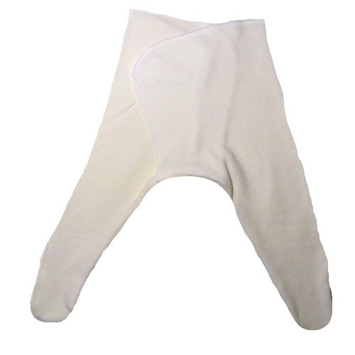 Ivory Cotton Knit Footed Baby Pants