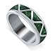 Malachite Inlay 6 MM Band Sterling Silver Ring Size 8