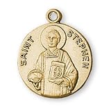 12K Gold Filled Saint Stephen Medal and 18-inch Chain