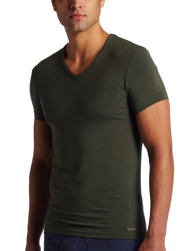 Calvin Klein Men's Micro Modal Short Sleeve V Neck