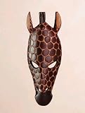 14 Carved Wood Wooden Giraffe Mask - Made in Kenya