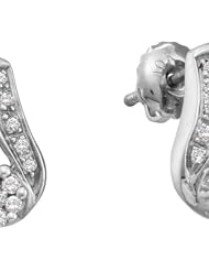 0.25CT DIAMOND FLOWER EARRING