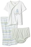 Little Me Sail 3 Piece Diaper/Pant set, Green, 6 Month