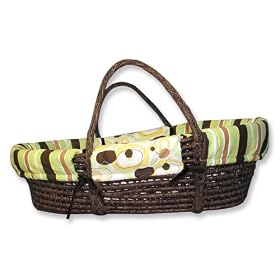 Trend Lab Moses Basket Set -Wrap Style Bumper and Mattress Cover Sheet