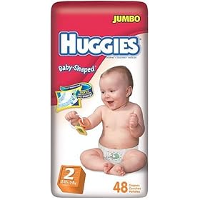 Huggies Baby-Shaped Fit Diapers with Gigglastic Waistband, Size 2, 48-count
