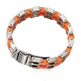 Stainless Steel Orange Rubber Bracelet