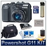 Canon PowerShot G11 10MP Digital Camera with 5x Wide Angle Optical Stabilized Zoom and 2.8-inch articulating LCD by Canon, SUPER VALUE MEGA BUNDLE