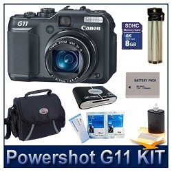 Canon PowerShot G11 10MP Digital Camera with 5x Wide Angle Optical Stabilized Zoom and 2.8-inch articulating LCD by Canon, SUPER VALUE MEGA BUNDLE