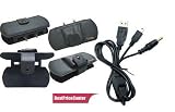 Sony PSP Playstation Black Leather Pouch Case + Psp 2-in-1 Usb Data Transfer + Charger Cable