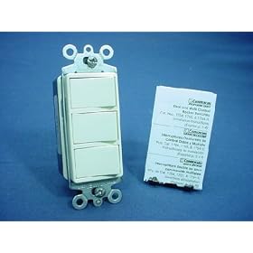 Leviton 1755-A 15 Amp, 120 Volt, Decora Brand Style Single-Pole, AC Combination Switch, Commercial Grade, Non-Grounded, Almond: Home Improvement