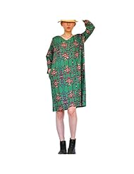 V-neck Spring Vintage Knee Length Cotton/Linen Floral Print  Dress