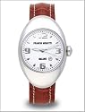 Franchi Menotti Men's Brown Leather Strap Stainless Steel Case watch white Dial
