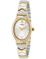 Timex Womens T26301 Elevated Classics Dress Two-Tone Expansion Band Watch