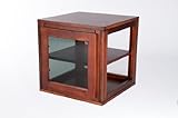 Glass Door Cube - Merlot - 18" x 18 x 18" (Merlot) (18"H x 18"W x 18"D)