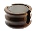 6-Piece Round Wood Coaster Set and Holder with 80mm Natural Agate Disc