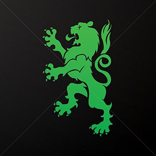 Decals Decal Heraldic Lion Decoration Motorbike Bicycle Vehicle ATV ca Green (20 X 12.0 In)