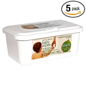 Seventh Generation Unscented Baby Wipes with Aloe Vera & Vitamin E - 80 ea (Pack of 5)