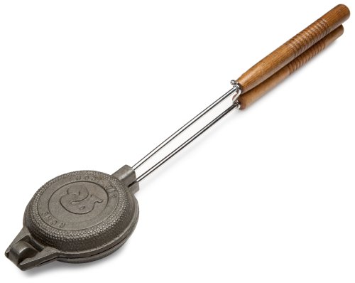 Rome's #1205 Round Jaffle Iron with Steel and Wood Detachable Handles