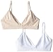 Jockey Women's Bras Girl's Comfort Bra - 2 Pack, White/Sand, m