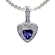 14K White Gold Tanzanite and Diamond Pendant