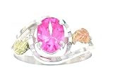 Classy Diamond-cut Black Hills Gold & Sterling-Silver Pink Ice Women's Ring