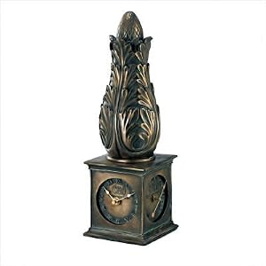 Royal Acanthus Finial Clock and Thermometer Combine