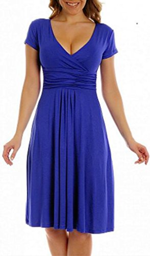 TINYHI Women Maternity Jersey Flare Baby Shower Dress Short Sleeves