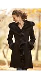 Women's Felicia Hooded Shearling Sheepskin Coat