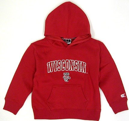 Buy Wisconsin Badgers Kids Automatic Hooded Sweatshirt by Colosseum