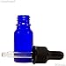 1/2 Oz (15 ml) Blue Boston Round Glass Bottle w/Dropper - Pack of 6