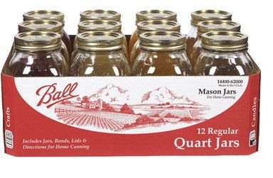 Ball Regular Mason Canning Jar 1 Qt., Case of 12