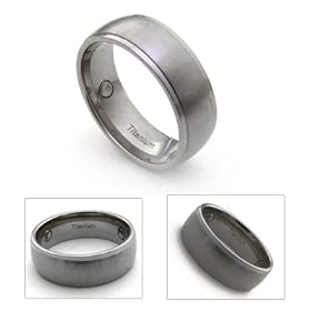 8mm Men's Titanium Magnetic Satin Dome Wedding Band Ring Size10