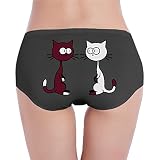 Animal Comic Cat Seamless Women Underpants Black X-Large
