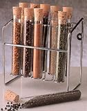 Spice Rack - Glass Spice Tube Set (Silver) (7h x 7w x 4.25d)