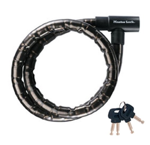 Master Lock Kabelschloss PanzR Bike Kabelschloss, schwarz, vinylbeschichtet