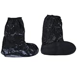 Waterproof Reflective Shoes Covers for Motorcycle Cycling UK 9-10.5---Black