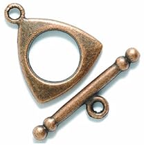 Shipwreck Beads Pewter Toggle Clasp, 16 by 19mm, Metallic, Antique Copper, 2-Set