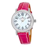AK Anne Klein Women's 109187MPPK Silver-Tone Easy To Read Pink Leather Watch