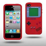 IPHONE 4 GAMEBOY DESIGN SILICONE SKIN CASE, BY CELLAPOD CASES RED