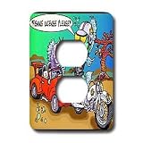 Londons Times Fish Fishing Deep Beneath Cartoons - Fish Pulled Over 4 Fishing License - Light Switch Covers - 2 plug outlet cover