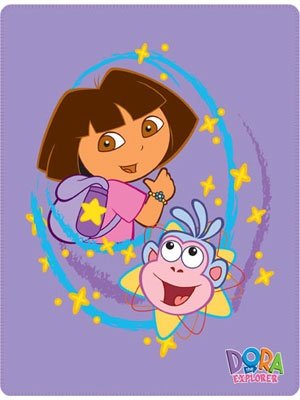 Official Kids Dora The Explorer Printed Fleece Blanket (125x150 cms)