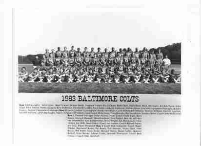 Photo of the 1983 Baltimore Colts