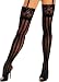 Solid Stripe Lace Top Stockings