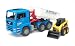 MAN Tipping container truck with CAT skid steer loader