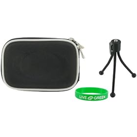 Hard Nylon (Black) Case and Tripod for Flip MinoHD Camcorder Smile