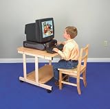 High Mobile Metal Computer Desk - 20 Inches