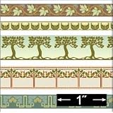 Buy 1:24 Arts & Crafts Borders for Dollhouse Wallpaper by Dollhouse Wallpaper