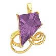 14K Yellow Gold Fancy Cut Amethyst Pendant