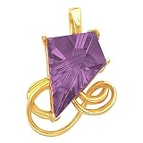 14K Yellow Gold Fancy Cut Amethyst Pendant